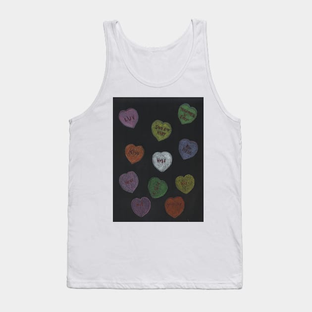 Candy Hearts Tank Top by teenamarie23art